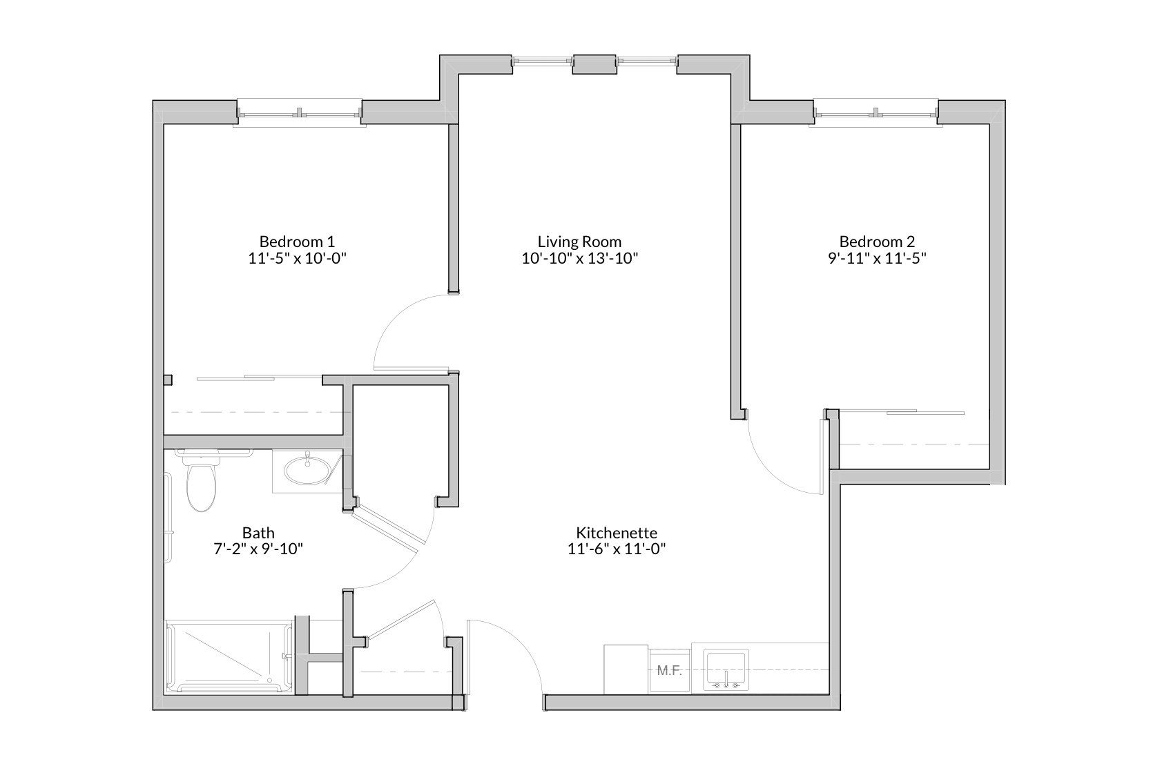 GateWay Two Bedroom Floor Plan